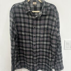 Faherty Men’s Gray West Bend Plaid Reversible Flannel Button-Up Shirt XL
